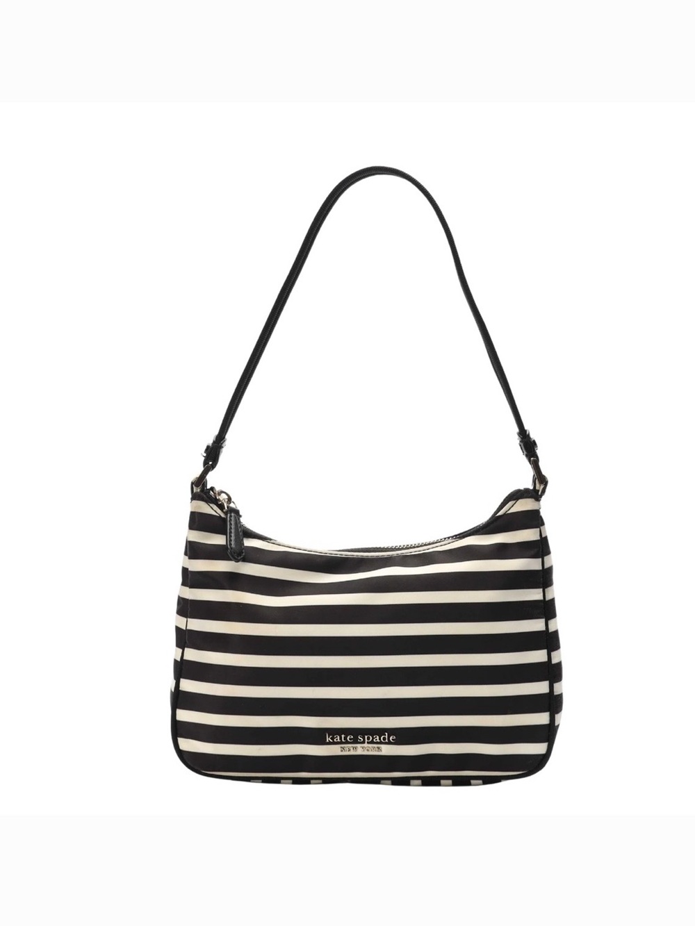 NWT KATE SPADE NEW YORK The Little Better Sam Stripe Shoulder Bag, Black & White